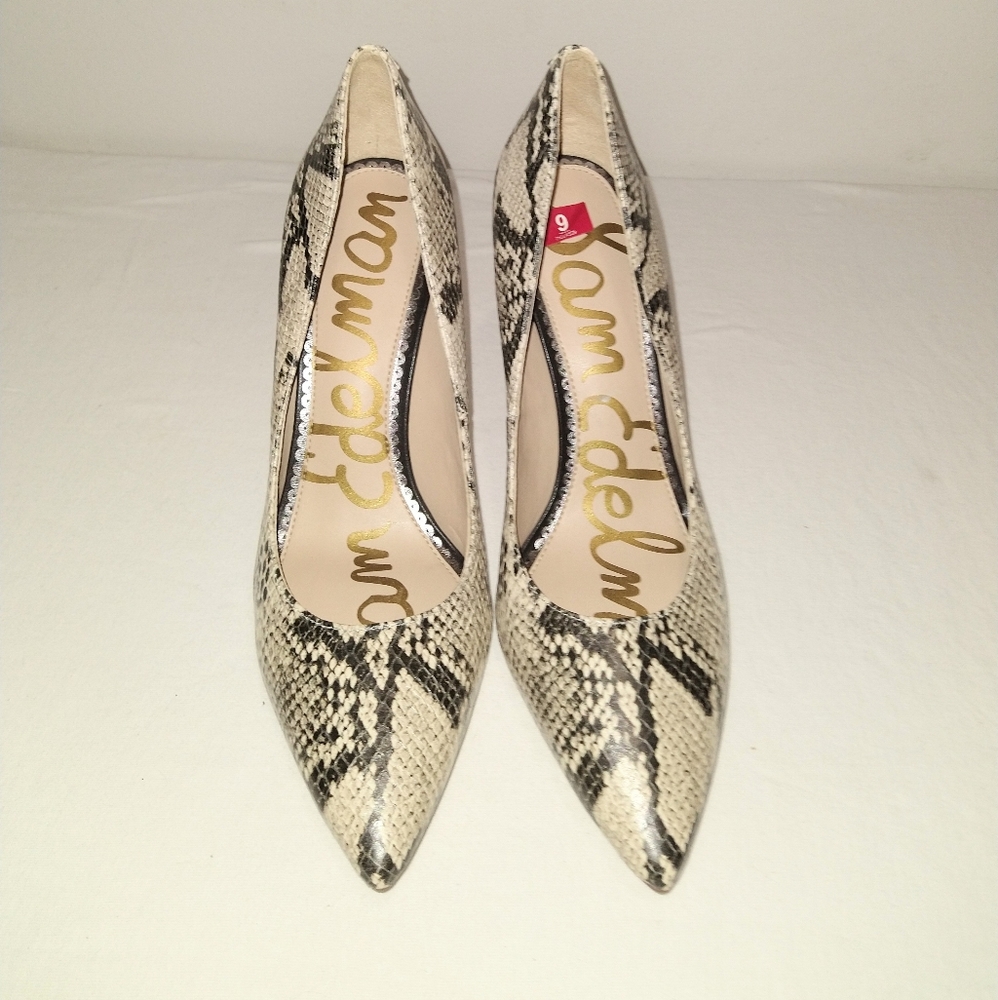 Sam Edelman Hazel Snake Skin Leather Pumps - Picture 7 of 11